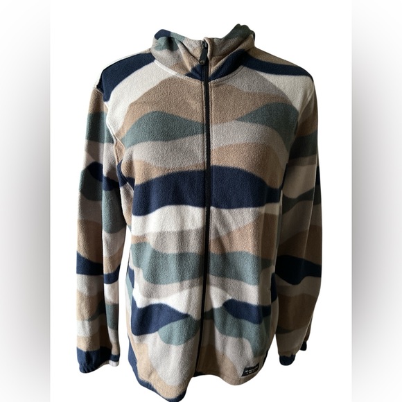 Abercrombie & Fitch Kids Zip Up Sweater - Blue, Tan, Cream. Sz.14/16 - Picture 1 of 13
